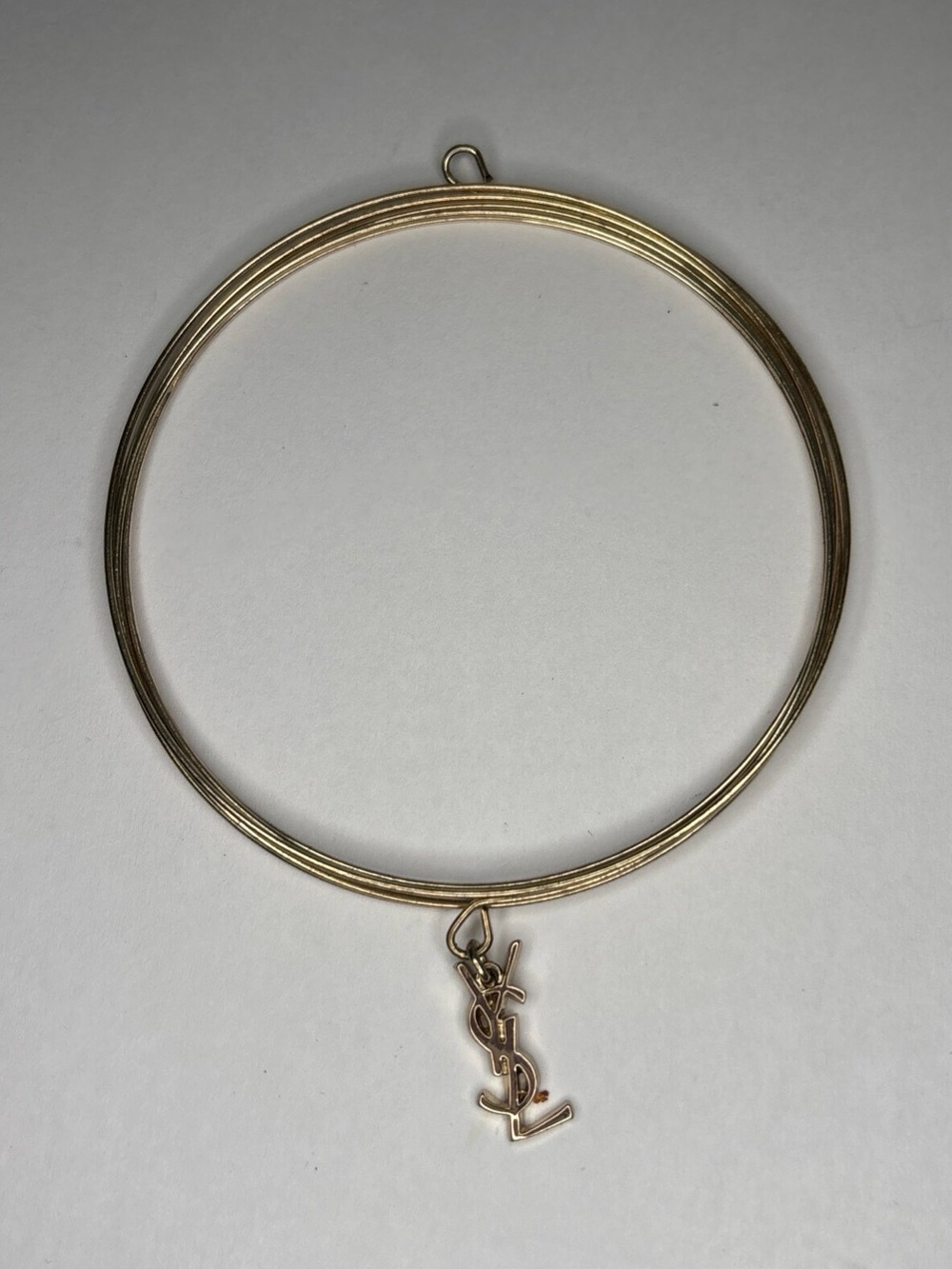 Vintage YSL Charm Coil Bracelet Gold Tone Paris 1980's Saint Laurent EUC - Picture 2 of 4